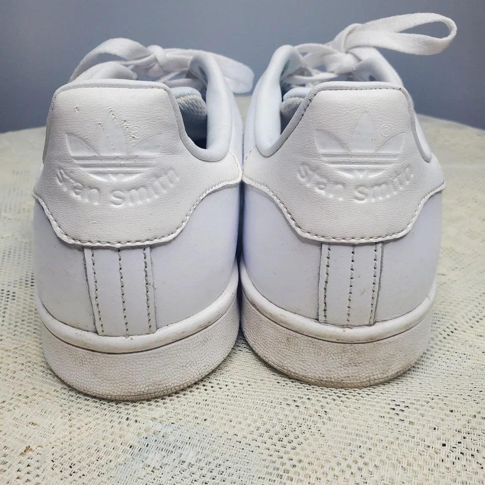 Adidas Stan‎ Smith all white leather sneakers men's size 7.5